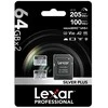 Atminties kortelė Set of 2 Lexar High-Performance Sidabrinis Plus Micro SDXC 2x64GB memory cards + adapter