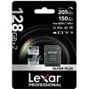 Atminties kortelė Lexar Micro SDXC Professional Sidabrinis Plus UHS-I/U3/A2/4K R205/W150 (V30) 128GB – 2 vnt. pakuotėje