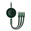 Baseus Bright Mirror 4 USB-C 3-in-1 kabelis skirtas micro USB - USB-C - Lightning 100W 3.5A 1.1m – Žalias