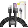 Baseus Cafule USB-C laidas Huawei SuperCharge QC 3.0 5A 1m - Juodas / Pilkas