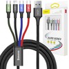 Baseus Fast USB kabelis 4in1 2xUSB-C / Lightning / Micro 3.5A 1.2m - Juodas