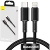 USB kabelis Baseus High Density Braided Fast Data PD 20W Type-C į Lightning 1.0m juodas CATLGD-01