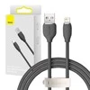 Baseus Jelly kabelis USB į Lightning, 2,4A, 1,2m juodos spalvos