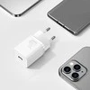Baseus Sieninis įkroviklis Super Si 20W USB-C QC3.0 PD su Lightning 1m laidu, baltas