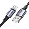 Kabelis UGREEN US199 Lightning į USB, 2.4A, 2m (juodas)