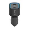 Automobilinis įkroviklis Budi 065R, 2x USB-C, PD 60W (juodas)