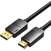 Vention DisplayPort į HDMI kabelis 3 m ventiliacijos HADBI (juodas)