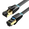 Vention Ethernet RJ45 plokščio tinklo kabelio ventiliacija IKCBG, Cat.8, U/FTP, 1.5 m (juodas)