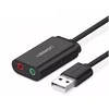 Išorinė USB garso plokštė UGREEN 15cm (juoda)