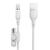 Foneng X62 Magnetic 3in1 USB į USB-C / Lightning / Micro USB kabelis, 2.4A, 1m (baltas)
