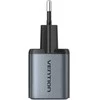 Vention 30W - įkroviklis su GaN technologija, 1x USB-A, 1x USB-C (juodas)