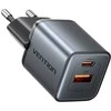 Vention 30W - įkroviklis su GaN technologija, 1x USB-A, 1x USB-C (juodas)