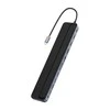 Hub 12w1 Baseus EliteJoy Gen2 serijos USB-C do 2xHDMI+ 3xUSB 3.0+ PD+ DP+ SD/TF+ RJ45+Type-C+ 3.5 mm (tamsiai pilka)