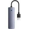 4in1 šakotuvas „Baseus UltraJoy Lite“, 15 cm, USB-A į 4x USB 3.0 + USB-C 5V (rutulinis)