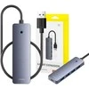 Hub 4in1 Baseus UltraJoy Lite 50cm USB-A iki 4x USB 3.0 + USB-C 5V (pilka)