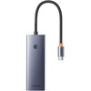 Hub 7in1 Baseus UltraJoy, USB-C – HDMI, VGA, 4xUSB 3.0, PD (pilka)