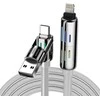 Kabelis 4w1 USB-C / USB-A arba USB-C / Lightning Blitzwolf BW-HDC6 1,2 m 240 W RGB (pilka)