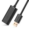 Kabelis ilgiklis su stiprintuvu USB A kištukas - A lizdas 20m juodas US121 UGREEN