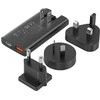 Mini kelioninis sieninis įkroviklis Choetech PD6011 PD65W GaN plonas USB-A+C (juodas)