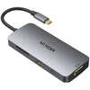 MOKiN 8in1 USB-C adapteris prie 3x USB 3.0 + HDMI + USB-C + VGA + SD kortelių skaitytuvas + Micro SD kortelių skaitytuvas (sidabrinis)