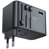 Daugiafunkcis kelioninis sieninis įkroviklis Acefast Z1, 2xUSB-A, 3xUSB-C, GaN, 67W, US/ES/UK/AU (juodas)