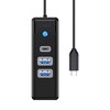 Orico Hub adapteris USB-C prie 2x USB 3.0 + USB-C, 5 Gbps, 0.15 m (juodas)