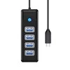 Orico Hub adapteris USB-C į 4x USB 3.0, 5 Gbps, 0.15 m (juodas)