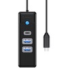 Adapteris Hub USB-C iki 2x USB 3.0 + USB-C Orico, 5 Gbps, 0,15 m (nepaprasta)