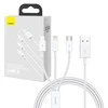 Greitas įkrovimas iš USB į M+L+C Baseus Superior Data 3.5A 1m (baltas)