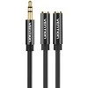 Vention garso skirstytuvas AUX 3.5mm iki 2x3.5mm BBSBY 0.3m - juoda
