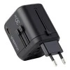 Kelioninis sieninis įkroviklis Choetech PD5008, 3xUSB-A, 1xUSB-C, GaN, 30W (juodas)
