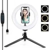 Dėlionė Puluz 1.1 m trikojo laikiklis + 10 colių 26 cm RGBW LED žiedo Vlogging Video Light Live PKT3044