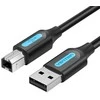 USB 2.0 A kištukinis USB-B kištukinis kabelis su ferito šerdimi Vention COQBL 10m Juodas PVC