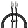 Baseus Glimmer USB-C – USB-C įkroviklis, 100W, 1m (fekete)