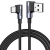 USB-C į USB-A 2.0 kampinis laidas UGREEN US176, 3A, 3m - Juodas