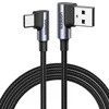 USB-C į USB-A 2.0 kampinis laidas UGREEN US176, 3A, 3m - Juodas