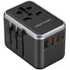 Vention FJFB0 GaN 2xUSB-C 2xUSB-A universalus kelioninis adapteris 65W (juodas)