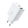 Sieninis įkroviklis Acefast A5 PD32W, USB + USB-C (balta)