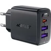 Sieninis įkroviklis Acefast A57 GaN 2xUSB-A+USB-C PD35W EU (juodas)