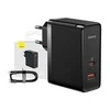 Baseus Sieninis įkroviklis GaN5 Pro 100W USB + USB-C QC4+ PD3.0 su USB-C 1m laidu, juodas