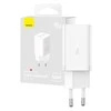 Sieninis įkroviklis Baseus GaN5 40W, 2x USB C (baltas)