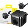 Sieninis įkroviklis Baseus PowerCombo 3AC+2U+2C 30W, 1.5m (juodas)
