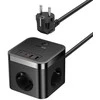 Sieninis įkroviklis Baseus PowerCombo 3AC+2U+2C 30W, 1.5m (juodas)