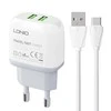 Sieninis įkroviklis LDNIO A2219 2USB + USB-C laidas