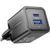 Vention Sieninis įkroviklis, ventiliacija, FEQB0-EU, USB-C, USB-A, 30W/30W, GaN (juoda)