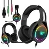 Žaidimų ausinės HAVIT HV-H2232D E-SPORTS, RGB, 50mm, USB jungtis, juodos