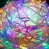 Springos Varveklių girlianda 500 mikro LED, daugiaspalvė su šaltai balta blykste
