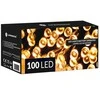 Springos LED girlianda su laikmačiu, 100 šiltai baltų LED
