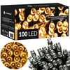 Springos LED girlianda su laikmačiu, 100 šiltai baltų LED