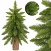 Springos Dirbtinė Kalėdų eglutė ant medinio kamieno, žalia, 90 cm